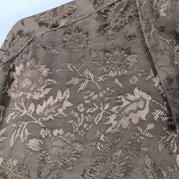 CP Shades Sausalito Vintage Brown Floral Long Sleeve Tunic Shirt Pockets Large - Picture 8 of 9